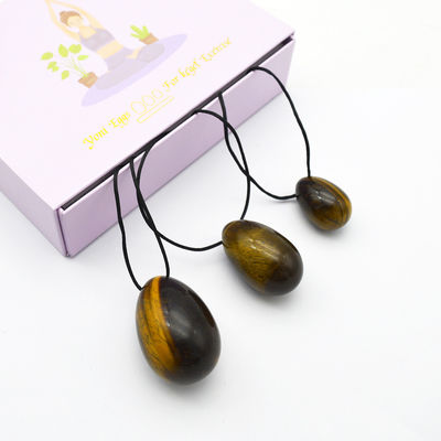 4pcs 호랑이 눈 뚫린 요니 계란과 스탠드 세트 상자와 함께 휴가 및 돌 조각 동상 컬렉션에 완벽