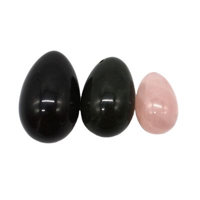 지역 특징 조각 된 오브시디안 네프라이트 로즈 쿼츠 천연 자이드 달걀 닦은 요니 달걀 보석