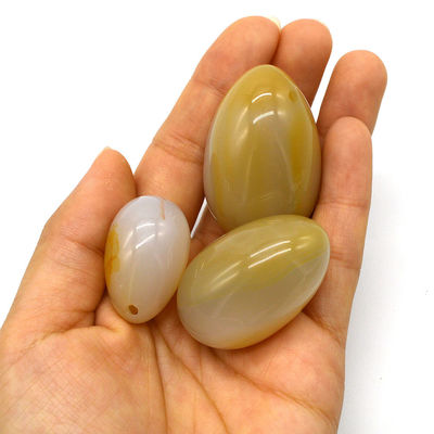 천연 아가트 돌 계란 도장 질 운동 자이드 계란 45*30mm/40*25mm/30*20mm