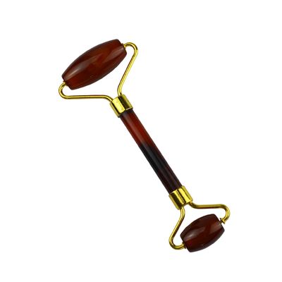 맞춤형 로고 가용 얼굴 미용 제품 100% 천연 크리스탈 레드 아가트 마사저를위한 카넬리아 콰샤 페이스 롤러