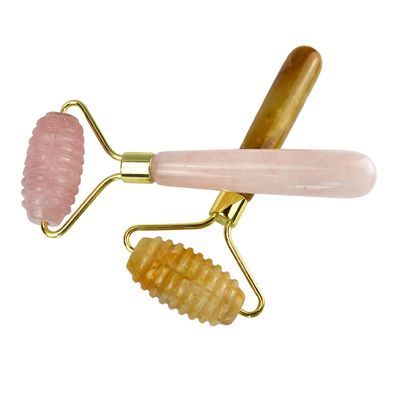 얼굴 마사저 노란 자이드 맞춤 보석 자이드 롤러 얼굴 및 목 마사지