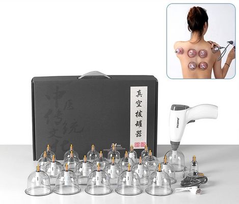 마사지 도구 전통 중국어 24개 컵 셀룰라이트 방지 전기 컵 세트 진공 구아 샤 컵 치료 펌프 총 확장 튜브