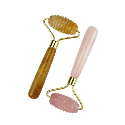 얼굴 마사지 도구 피부 관리 및 마사지 도구에 대한 100% 천연 로즈 쿼츠 구아 샤 자이드 롤러