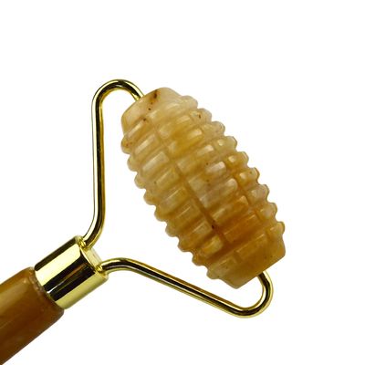 얼굴 마사지 장비 천연 노란색 자이드 얼굴 Guasha 롤러 마사지 도구 뷰티 도구