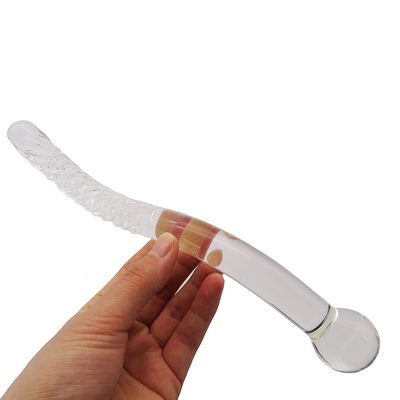 조각 기술 250mm 크리스탈 글래스 딜도 마사지 스틱 여성용 요니 스틱 스틱 펑슈이 스타일 맞춤식 로고