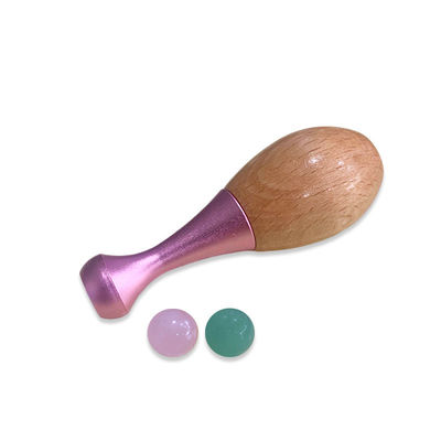 목조 손잡이 자이드 마사지 롤러 얼굴 구아 샤 마사지 스틱 및 눈 크림 흡수를 촉진하기위한 눈 관리 도구