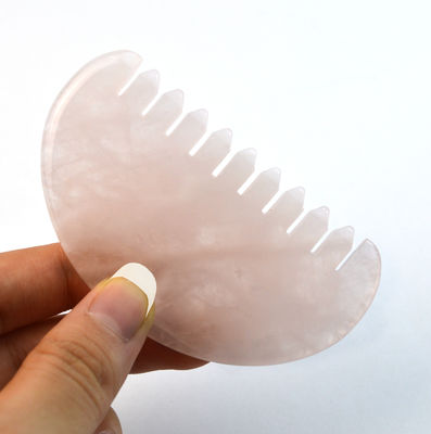 얼굴 마사저 천연 로즈 쿼츠 자이드 헤어 빗 Gua Sha 도구 자이드 두피 마사저 머리에 마사지 치료로 두피 긴장을 완화