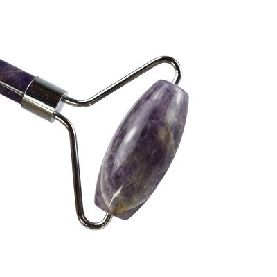 100% 정품 천연 항 노화 Guasha 마사지 사용자 정의 아메티스트 데르마 얼굴 돌 공 Gua Sha 로 롤러 마사저 로고