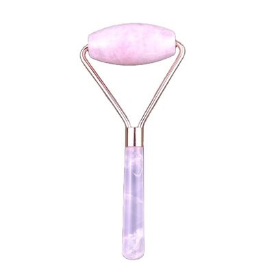 천연 로즈 쿼츠 얼굴 마사지 롤러 가와 샤 자이드 롤러 얼굴 노화 방지 치료 분홍색 얼굴 마사지