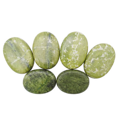 천연 Xiuyan Jade Healing Hot Stones 세트 전문 마사지 및 스파 휴식을 위해