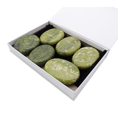 천연 Xiuyan Jade Healing Hot Stones 세트 전문 마사지 및 스파 휴식을 위해