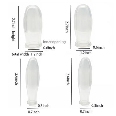 4pcs 디자인 투명한 실리콘 얼굴 컵 키트 진공 실리콘 치료 마사저 몸 컵 세트 몸을 개선