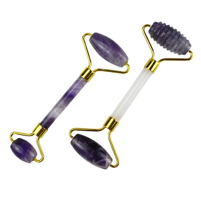 천연 깎은 얼굴 Guasha 마사지 아메티스트 얼굴 롤러 Gua Sha 얼굴 눈 목 몸 사용자 정의 로고