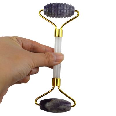 천연 아메티스트 얼굴 롤러와 100% 천연 자이드 구아샤 마사저