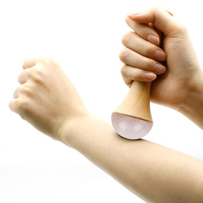 보디 마사저 목조 손잡이 로즈 쿼츠 Meridian Dredging 및 Gua Sha 휴식 마사지