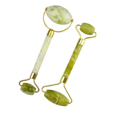 맞춤형 로고 사용 가능Xiuyan Jade Gua Sha 스크래핑 마사지 도구 녹색 얼굴 휴식 및 노화 방지