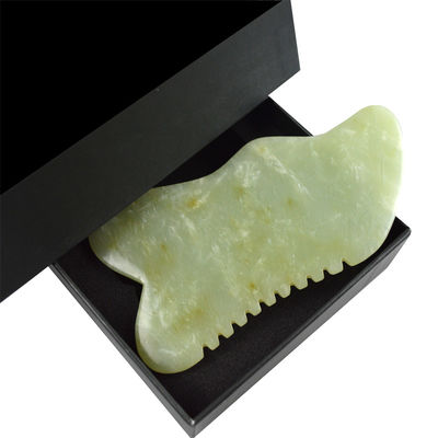 9.2*4.6cm 구아샤 얼굴 도구 천연 Xiuyan 자이드 스톤 보드 SPA 침술 치료 OEM / ODM 허용