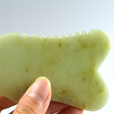 9.2*4.6cm 구아샤 얼굴 도구 천연 Xiuyan 자이드 스톤 보드 SPA 침술 치료 OEM / ODM 허용