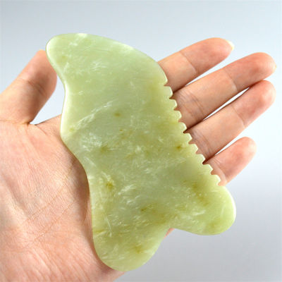 9.2*4.6cm 구아샤 얼굴 도구 천연 Xiuyan 자이드 스톤 보드 SPA 침술 치료 OEM / ODM 허용
