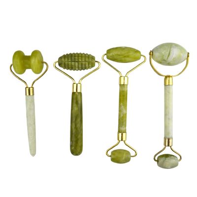 얼굴 마사저 Xiuyan Jade Double Head 자연 얼굴 미용 마사지 도구 Jade Roller Face Thin 마사저 휴식 도구