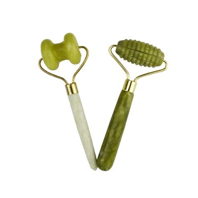 얼굴 마사저 Xiuyan Jade Double Head 자연 얼굴 미용 마사지 도구 Jade Roller Face Thin 마사저 휴식 도구