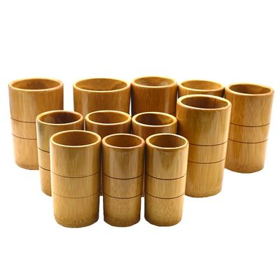 12 PC 천연 대나무 컵 치료 세트 중국어 전통 대나무 엄지 손가락 컵 순환을 개선하기 위해