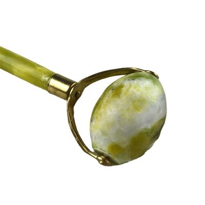 사용자 지정 로고 100% 천연 Xiuyan Jade 얼굴 Guasha 롤러 녹색 Jade 얼굴 Gua Sha 마사저 돌 피부 관리