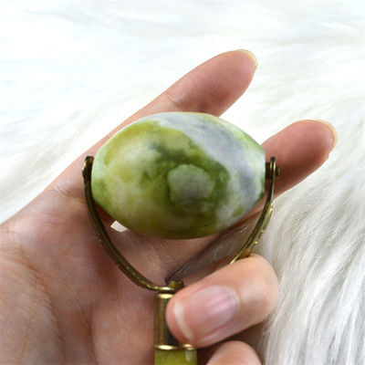 사용자 지정 로고 100% 천연 Xiuyan Jade 얼굴 Guasha 롤러 녹색 Jade 얼굴 Gua Sha 마사저 돌 피부 관리