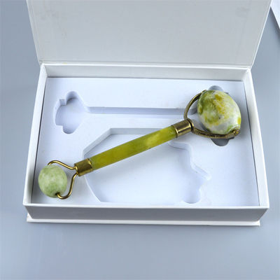 사용자 지정 로고 100% 천연 Xiuyan Jade 얼굴 Guasha 롤러 녹색 Jade 얼굴 Gua Sha 마사저 돌 피부 관리
