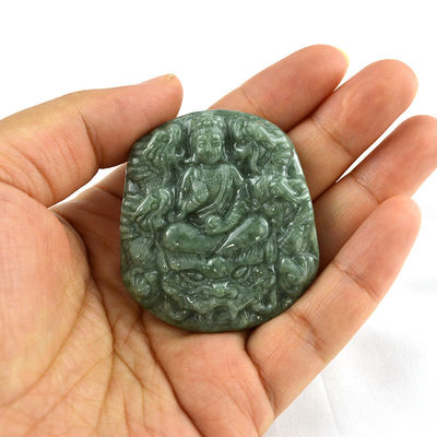 자이드 에메랄드 불멸의 보디사트바 드래곤 사슬 목걸이 장식품 지역적 특징을 가진 중국 전통 조각상