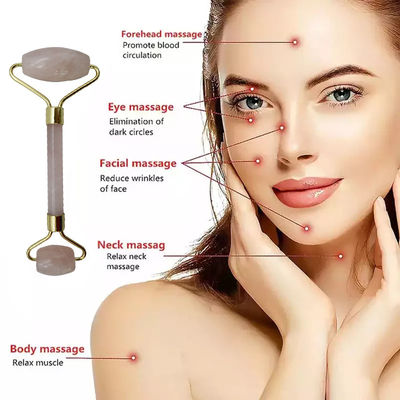 Perfecore Jade Roller Beauty Rose Quartz Guasha Roller Face Neck Guasha Massage Tool Stone for Handmade Craft and Skin Care (전수화 된 자이드 롤러 뷰티 로즈 쿼츠 구아샤 롤러 얼굴 목구멍 구아샤 마사지 도구