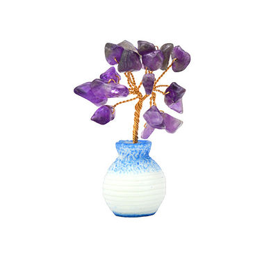 화려한 보석 칩  Brass Wired Lucky Fortune Tree with Chakra Healing Stones 당신의 가정 장식과 장식을 향상시킵니다