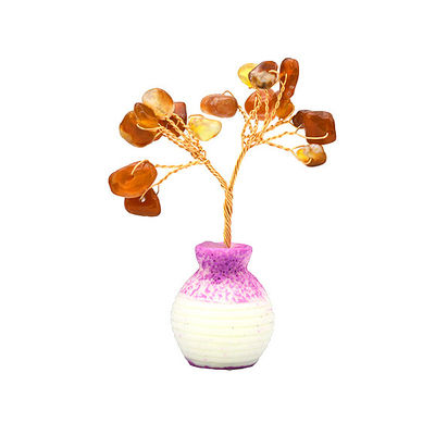 화려한 보석 칩  Brass Wired Lucky Fortune Tree with Chakra Healing Stones 당신의 가정 장식과 장식을 향상시킵니다