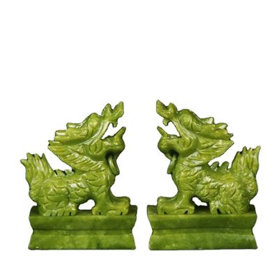 녹색 보석 펑슈이 gravure figurine 동물 조각 중국 해 Jade Pixiu 불상 펑슈이 장식
