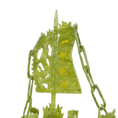 제작된 28cm 중국어 행운의 장식 자이드 스톤 제작 드래곤 보트 장식 / 선물