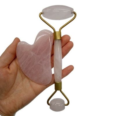 노화 방지 얼굴 롤러와 Guasha 세트 진짜 100% 얼굴 마사저 자이드 롤러 주름을 줄이는 로즈 쿼츠 신체 마사저