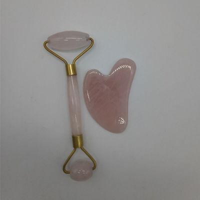 노화 방지 얼굴 롤러와 Guasha 세트 진짜 100% 얼굴 마사저 자이드 롤러 주름을 줄이는 로즈 쿼츠 신체 마사저