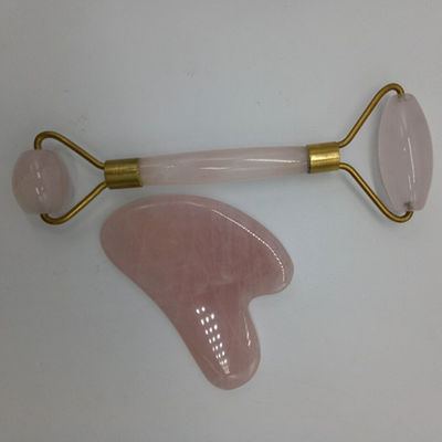 노화 방지 얼굴 롤러와 Guasha 세트 진짜 100% 얼굴 마사저 자이드 롤러 주름을 줄이는 로즈 쿼츠 신체 마사저