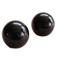 조각 50mm 자연 검은 비안 돌 손 공 마사지 부드러운 치유 크리스탈 구구 마사지 및 치유