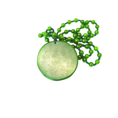 미술품 수집품 녹색 자이드 부처 구아닌 크리스탈 진주 로프 체인 앙상더 목걸이 남성 여성