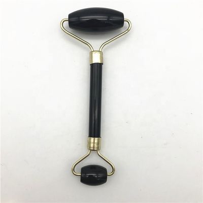 2024 천연 블랙 오브시디안 구아샤 자이드 얼굴 구아샤 롤러 마사저 얼굴 및 목 관리 아름다움 은 금속