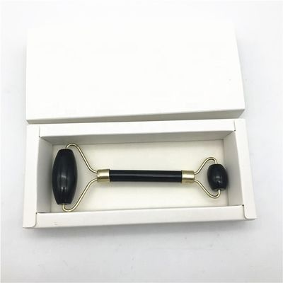 2024 천연 블랙 오브시디안 구아샤 자이드 얼굴 구아샤 롤러 마사저 얼굴 및 목 관리 아름다움 은 금속