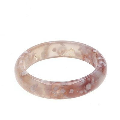 보석 장식 천연 사쿠라 아가트 자이드 팔찌 칼케돈 크리스탈 얼음 횡단 팔찌 여성 52-56mm