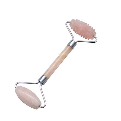 손잡이 로즈 쿼츠 구아샤 마사지 롤러 자연 돌 애호가들의 최고의 피부 관리 도구
