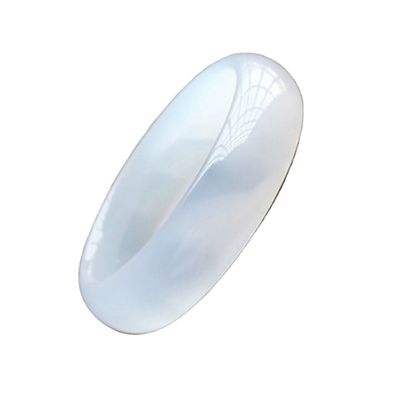 아이시 화이트 아가트 자이드 팔찌 인증 중국 팔찌 54-66mm 민속 주문 팔찌 1 세트 지역 특징 예술 수집품