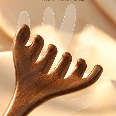 당신의 아름다움을 해제하십시오 사슴 뿔 모양 두피 Meridian 마사저 머리 Gua Sha 마사지 Comb 얼굴과 신체의 휴식을 위해