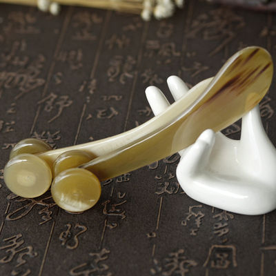 야크 호른 구아 샤 보드 황소 호른 보디 마사저 피부 관리 롤러 전체 신체 마사지 영역