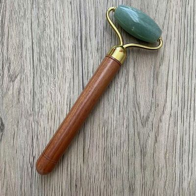 녹색 아벤투린 자이드 얼굴 롤러 얼굴 피부 관리 자이드 마사지 도구