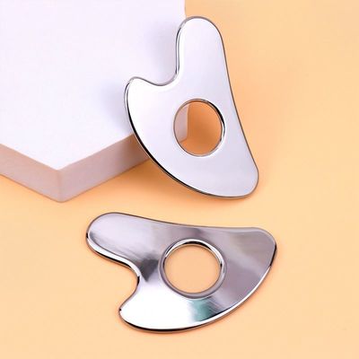 스테인레스 스틸 심장 모양 홀로 구아 샤 보드 금속 얼굴 미용 도구 전체 신체 마사지 영역 및 OEM / ODM