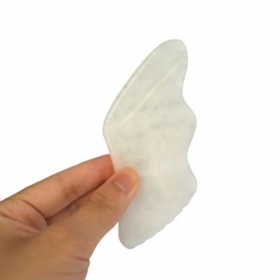 맞춤형 백색 자이드 얼굴 몸 자이드 구아샤 마사저 보드 개인 건강 관리 혜택을위한 구아샤 돌 스크래핑 보드